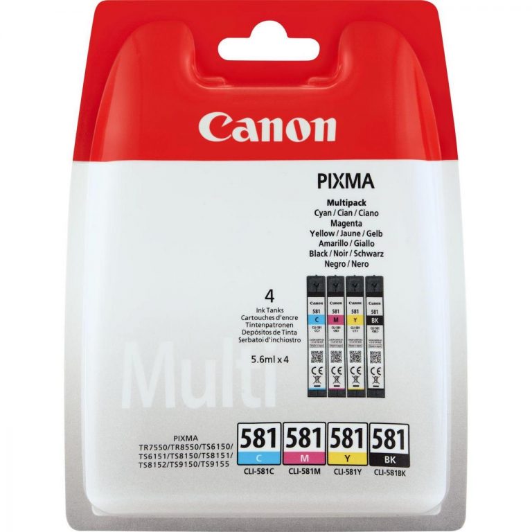 Canon Original Druckerpatronen CLI-581 Multipack schwarz, cyan, magenta, gelb 5,6ml (2103C004)