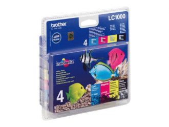 Brother Original LC1000 Druckerpatronen - 4er Multipack (schwarz, cyan, magenta, gelb) (LC1000VALBPDR)