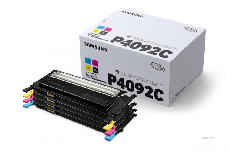 Samsung Original CLT-P4092C Rainbow-Kit schwarz cyan magenta gelb 4.500 Seiten (CLT-P4092C/ELS) für CLP-310/N, 315/W