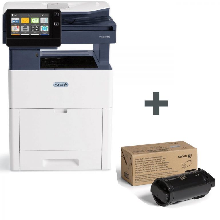 Xerox VersaLink C605XL Farblaser-Multifunktionsgerät + Original Hochleistungs-Toner schwarz für bis zu 12.200 Seiten