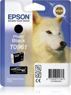 Epson Original T0961 UltraChrome K3 Druckerpatrone photo schwarz 11,4ml (C13T09614010)