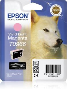 Epson Original T0966 UltraChrome K3 Druckerpatrone magenta hell 865 Seiten 11ml (C13T09664010)