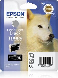 Epson Original T0969 UltraChrome K3 Druckerpatrone schwarz hell hell 6.065 Seiten 11ml (C13T09694010)