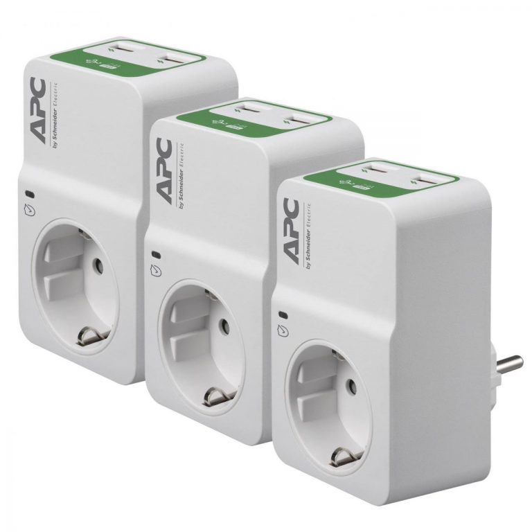 APC PM1WU2 Trio Essential SurgeArrest 1 Ausgang, 230 V, 2 USB-Ports mit Ladefunktion