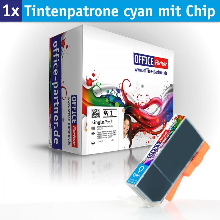 OFFICE-Partner Premium Tinte alternativ zu Canon CLI-521 C - cyan