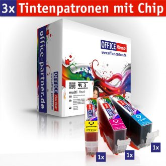 OFFICE-Partner Premium Tinte alternativ zu Canon CLI-521 - 3er Set