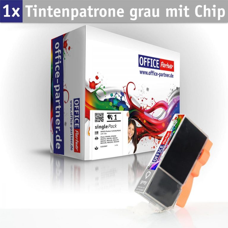 OFFICE-Partner Premium Tinte alternativ zu Canon CLI-526 GY - grau