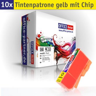 OFFICE-Partner Premium Tinte alternativ zu Canon PGI-525 Y -10er Set (gelb)