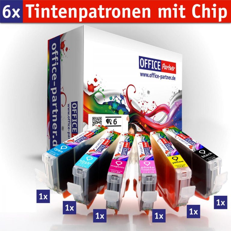 OFFICE-Partner Premium Tinte alternativ zu Canon PGI-5 / CLI-8 - 6er Set