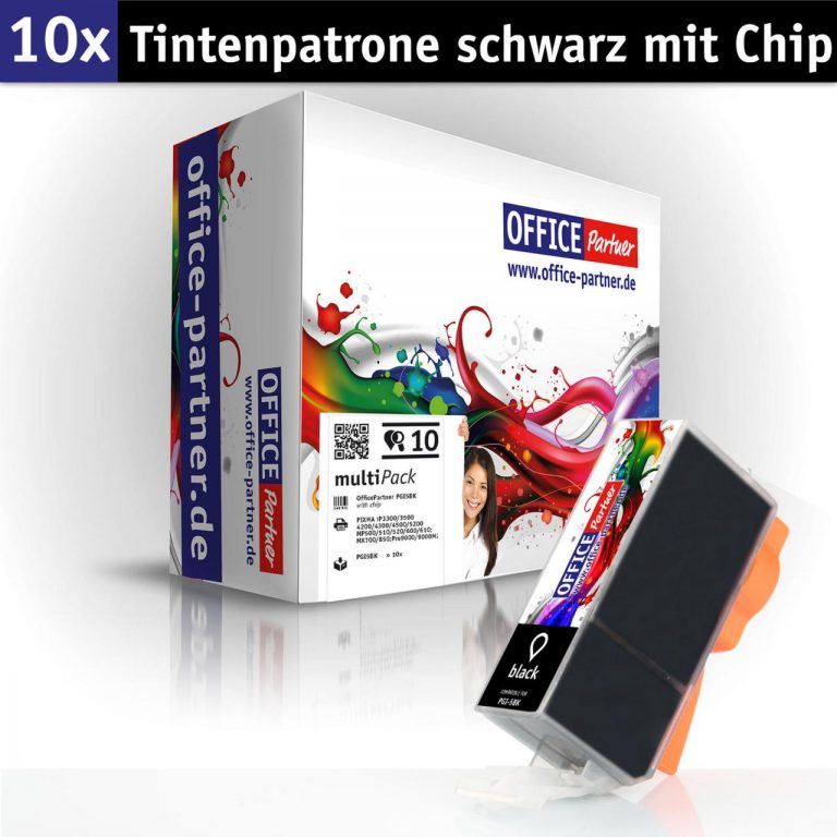 OFFICE-Partner Premium Tinte alternativ zu Canon PGI-5 PBK -10er Set (pigmentschwarz)
