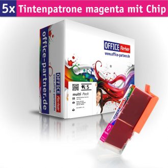 OFFICE-Partner Premium Tinte alternativ zu Canon CLI-551XL M - 5er Set (magenta)