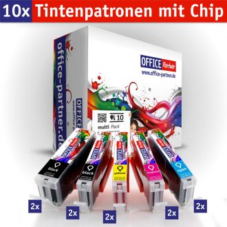 OFFICE-Partner Premium Tinte alternativ zu Canon PGI-550 / CLI-551 XL - 10er Set