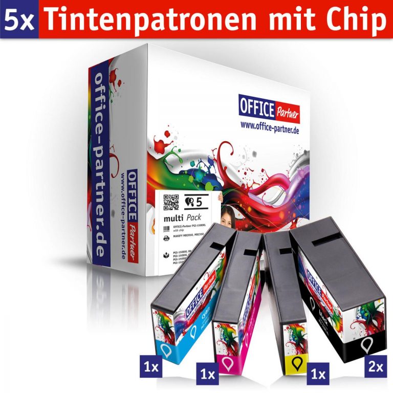 OFFICE-Partner Premium Tinte alternativ zu Canon PGI-1500XL-5er Set