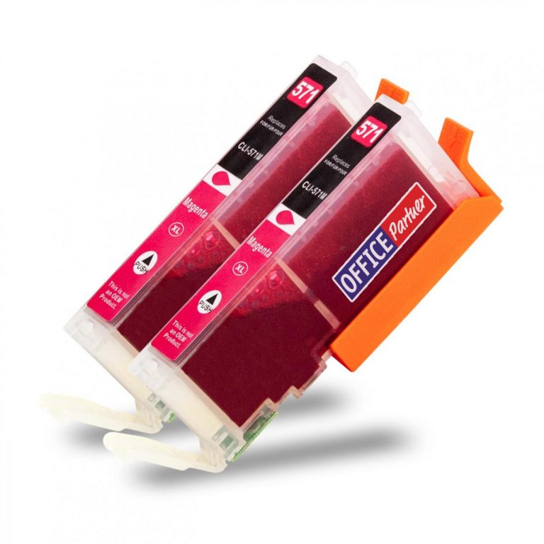 OFFICE-Partner Premium Tinte alternativ zu Canon CLI-571XL M - 2er Set (magenta)