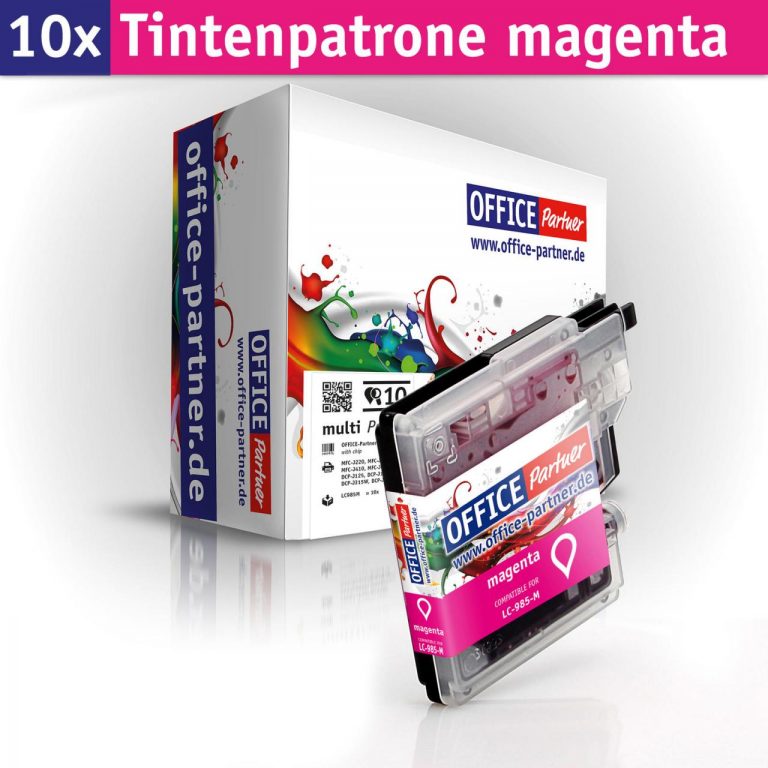 OFFICE-Partner Premium Tinte alternativ zu Brother LC985 M -10er Set (magenta)