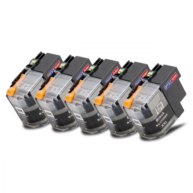 OFFICE-Partner Premium Tinte alternativ zu Brother LC22E XL BK - 5er Set (schwarz)