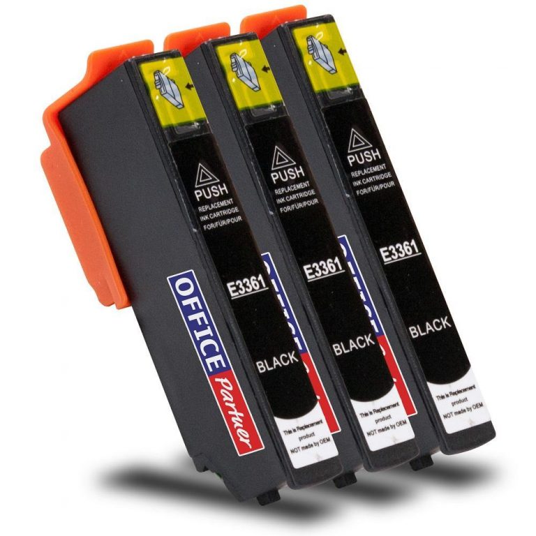 OFFICE-Partner Premium Tinte alternativ zu Epson T3361 / 33XL PBK - 3er Set (fotoschwarz)