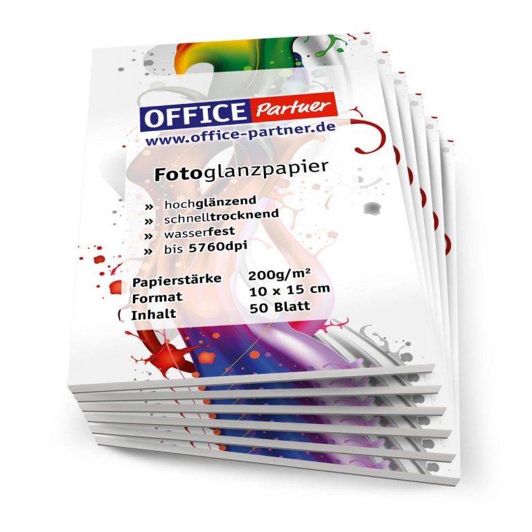 OFFICE-Partner Premium Fotopapier, weiß hochglänzend - 10 x 15cm 200g/m² - 300 Blatt