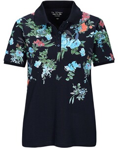 Piqué-Poloshirt mit Blumen