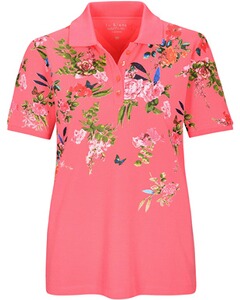 Piqué-Poloshirt mit Blumen